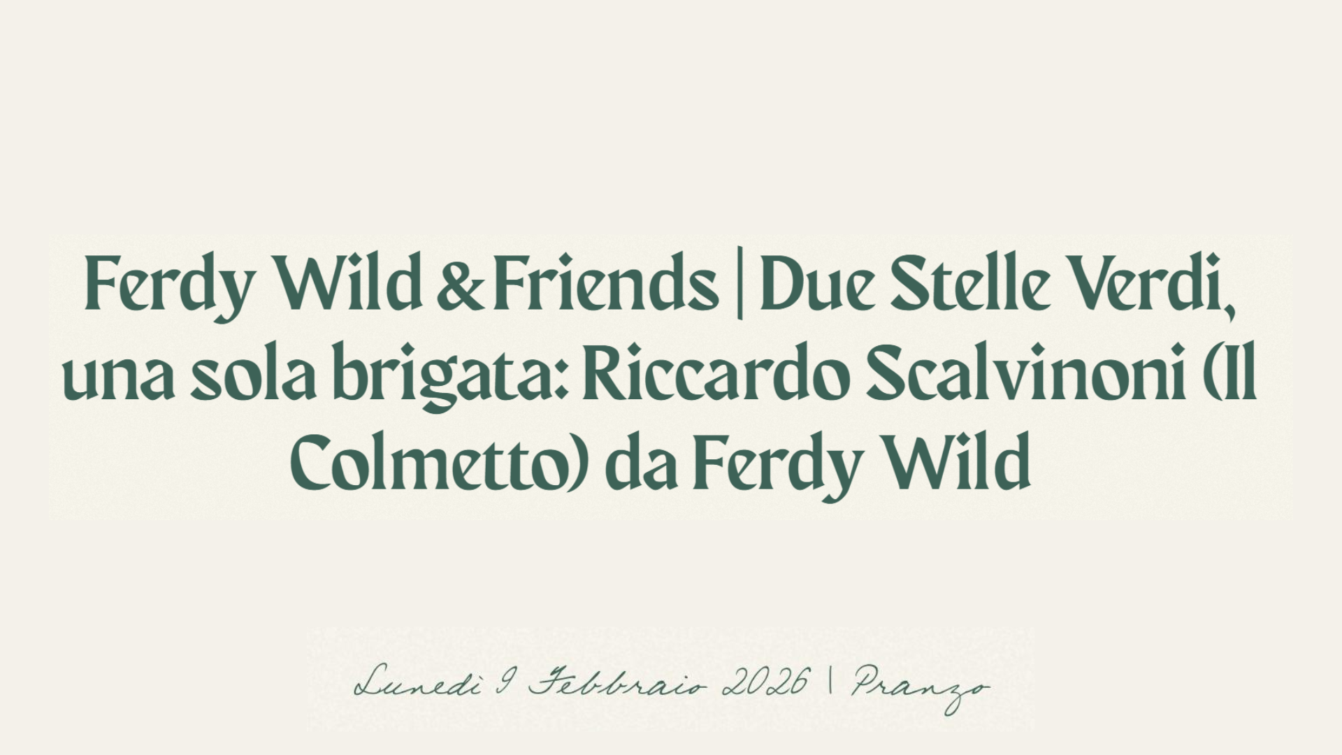 il colmetto ferdy wild